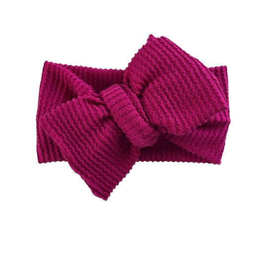 Magenta  wavy | Oversized Headband Bow