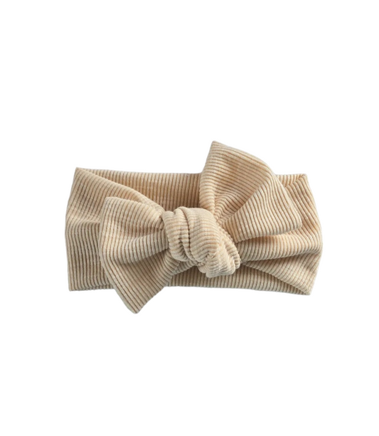 Beige cream Classic Headband Bow