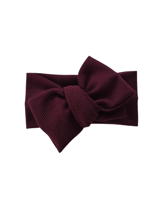 Burgundy Waffle | Oversized Headband Bow