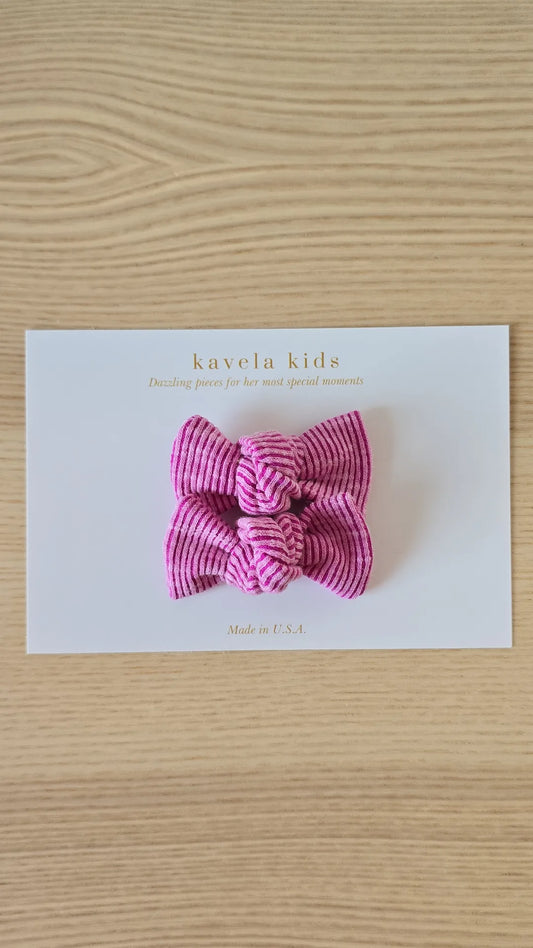 Jazzberry Jam | knotted pigtail set bows | Nylon Headband Bow